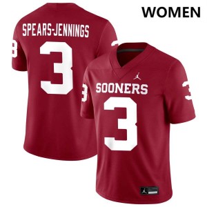 Robert Spears-Jennings OU Sooners #3 Alumni College Football Women's Jerseys - Crimson 327295-591