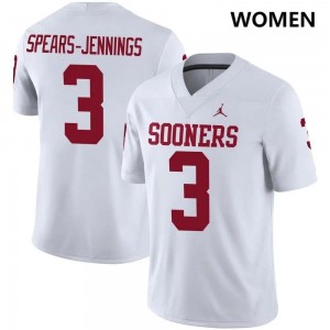Robert Spears-Jennings Oklahoma Sooners College Football Womens Limited #3 Jersey - White 289999-257