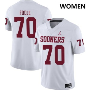 Ryan Fodje Boomer Sooner #70 Official College Football Womens Jerseys - White 438414-148