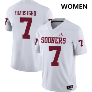Sammy Omosigho Sooners High School College Football #7 Womens Jerseys - White 906404-401