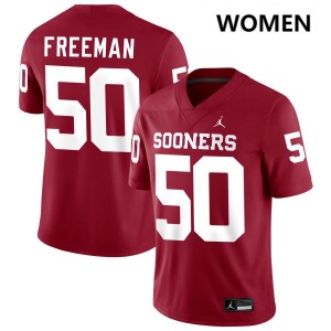 Seth Freeman Boomer Sooner Alumni #50 Womens College Football Jersey - Crimson 807489-154