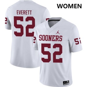 Troy Everett OU Sooners #52 College Football Women's Limited Jerseys - White 447199-136