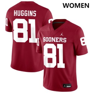 Will Huggins Boomer Sooner Women's College Football Limited #81 Jerseys - Crimson 261772-356