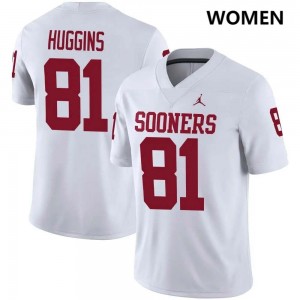 Will Huggins OU 2025 #81 College Football Women Jersey - White 232059-261