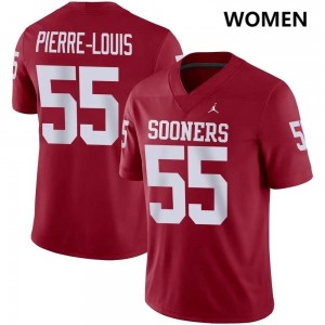 Eddy Pierre-Louis Oklahoma Women NCAA #55 College Football Jerseys - Crimson 615707-209