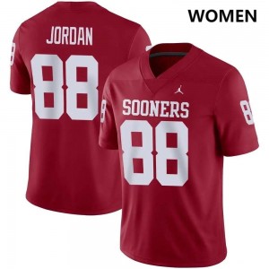 Jacob Jordan Oklahoma Sooners College Football #88 Replica Women Jerseys - Crimson 684289-505