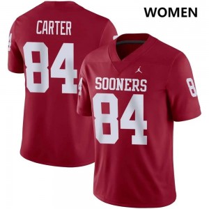 Jer'Michael Carter OU Sooners College Football Womens #84 High School Jerseys - Crimson 539563-712