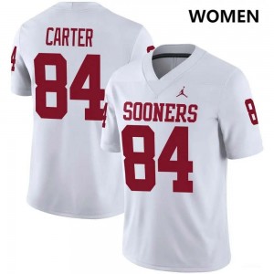 Jer'Michael Carter Oklahoma Womens #84 Replica College Football Jersey - White 215266-977