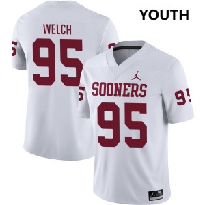 Austin Welch Sooners College Football Youth University #95 Jerseys - White 760077-737