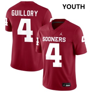 Courtland Guillory Oklahoma #4 Youth College Football NCAA Jersey - Crimson 744395-549