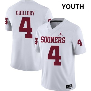 Courtland Guillory Sooners Youth 2025-26 #4 College Football Jerseys - White 181206-651
