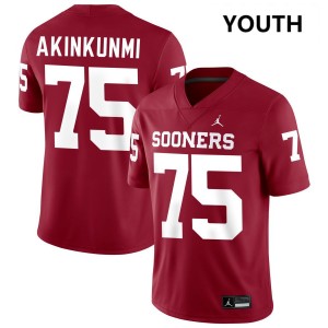 Daniel Akinkunmi OU Youth NCAA #75 College Football Jersey - Crimson 970763-304