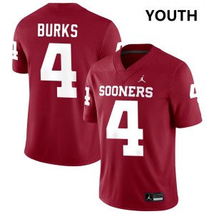 Deion Burks Sooners NCAA College Football #4 Youth Jersey - Crimson 245713-182