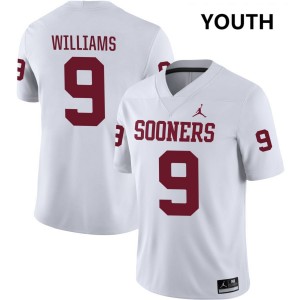 Gentry Williams Oklahoma Sooners Youth College Football 2025 #9 Jersey - White 627119-736