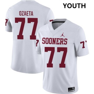 Heath Ozaeta Oklahoma Sooners College Football Embroidery #77 Youth Jersey - White 438063-747