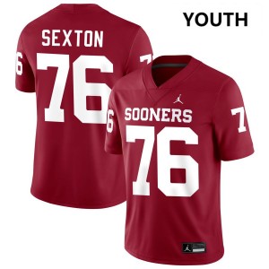 Jacob Sexton Oklahoma Sooners Youth High School #76 College Football Jersey - Crimson 314063-448