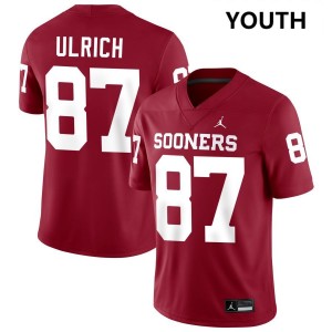Jacob Ulrich OU Sooners Youth #87 College Football Alumni Jerseys - Crimson 506391-897