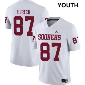 Jacob Ulrich Oklahoma Sooners Player #87 Youth College Football Jersey - White 822454-682