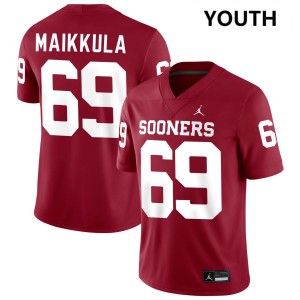 Jake Maikkula Sooners College Football #69 Player Youth Jerseys - Crimson 258316-421