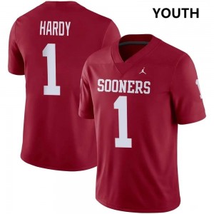 Jaydan Hardy Sooners College Football Stitched Youth #1 Jersey - Crimson 975495-551