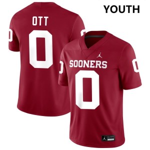 Jaydn Ott OU College Football #0 Game Youth Jerseys - Crimson 175124-994