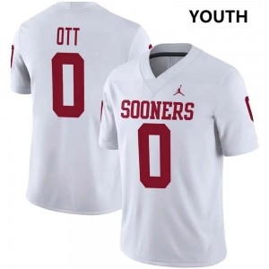Jaydn Ott Boomer Sooner Youth College Football #0 Stitched Jersey - White 806413-846