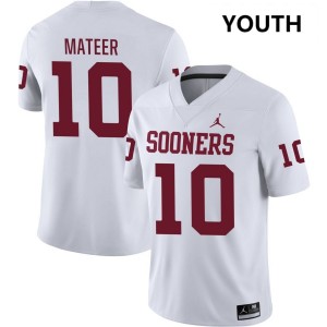 John Mateer Boomer Sooner College Football #10 High School Youth Jerseys - White 700939-366