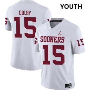 Kendel Dolby OU Sooners College Football #15 Youth 2025 Jerseys - White 293291-841