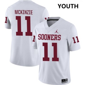 Kobie McKinzie Oklahoma Youth Embroidery College Football #11 Jersey - White 397381-732