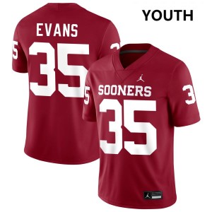 Liam Evans Sooners Youth Player College Football #35 Jerseys - Crimson 197342-645