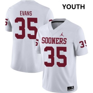 Liam Evans OU College Football #35 Youth Game Jersey - White 620681-885
