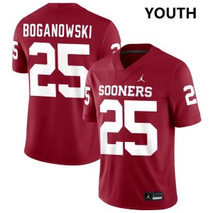 Michael Boganowski Boomer Sooner Youth 2025-26 #25 College Football Jersey - Crimson 911074-119
