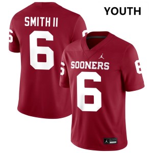 Nigel Smith II Sooners #6 Youth College Football Stitched Jersey - Crimson 593348-288