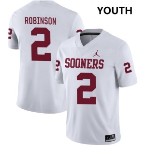 Omarion Robinson Boomer Sooner Youth Alumni College Football #2 Jerseys - White 863928-619