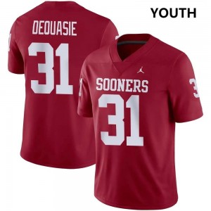 Reed DeQuasie OU College Football High School #31 Youth Jersey - Crimson 190620-408