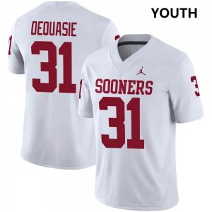 Reed DeQuasie Sooners #31 Official Youth College Football Jerseys - White 187798-925