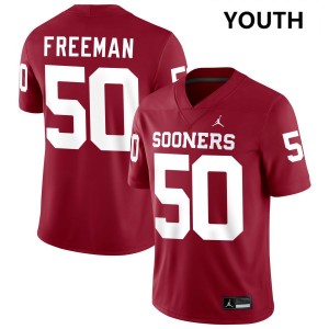 Seth Freeman OU Sooners #50 Youth Stitched College Football Jerseys - Crimson 733226-373