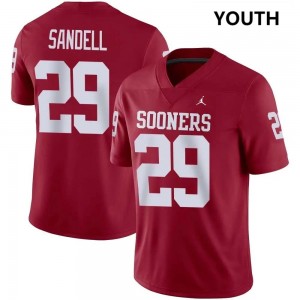 Tate Sandell OU Youth College Football Limited #29 Jerseys - Crimson 509266-940