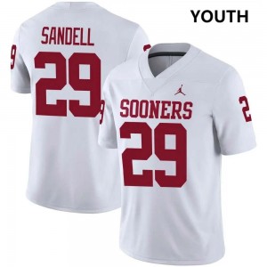 Tate Sandell OU Sooners College Football #29 Youth Limited Jerseys - White 894729-534