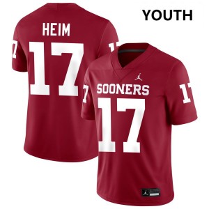 Taylor Heim OU Sooners High School College Football Youth #17 Jersey - Crimson 811347-741