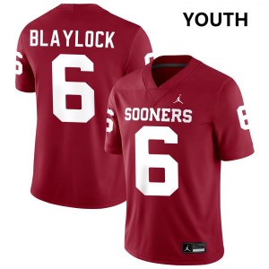 Tory Blaylock Boomer Sooner #6 College Football Player Youth Jerseys - Crimson 898680-654