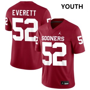 Troy Everett Boomer Sooner College Football #52 Alumni Youth Jerseys - Crimson 400420-111