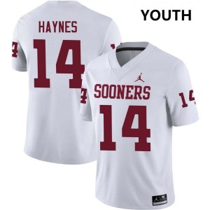 Trystan Haynes OU 2025-26 Youth #14 College Football Jerseys - White 893217-474
