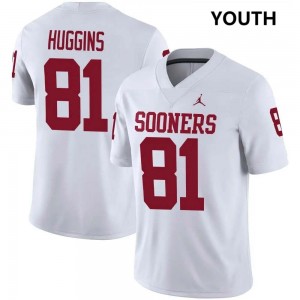Will Huggins Sooners Youth NCAA College Football #81 Jerseys - White 741109-817