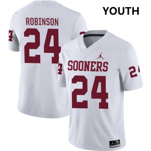 Xavier Robinson Sooners College Football Youth #24 University Jerseys - White 790157-401