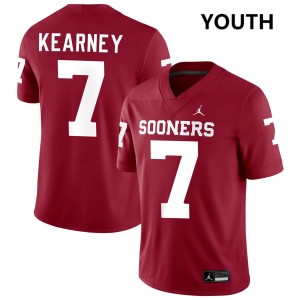 Zion Kearney OU Sooners #7 Game Youth College Football Jersey - Crimson 944527-852